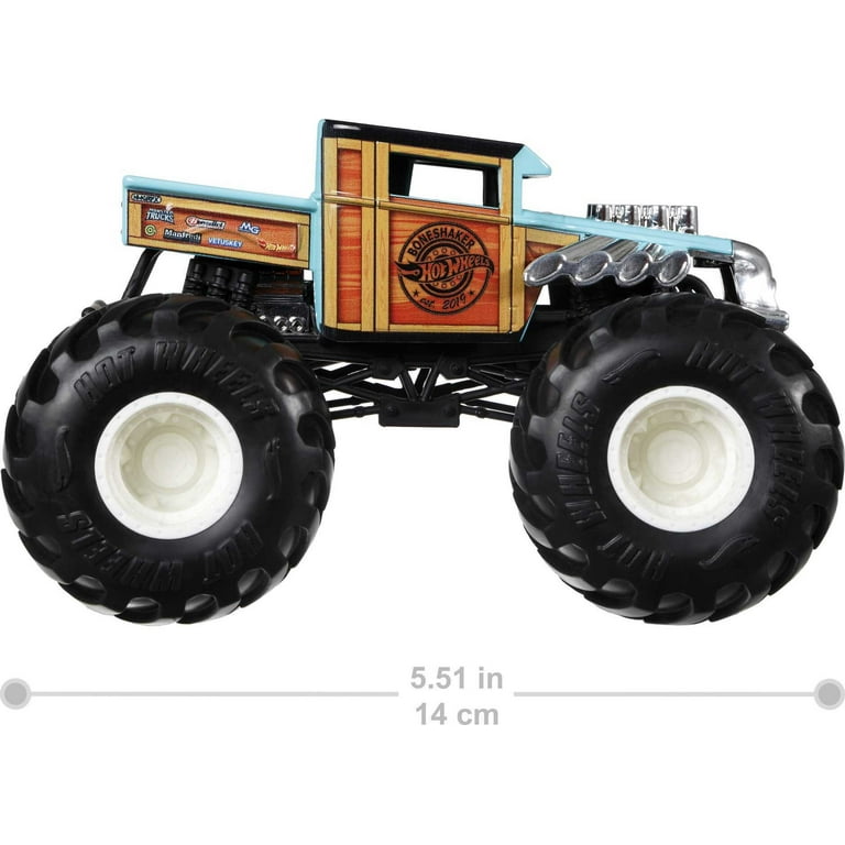 Hot Wheels Monster Trucks Oversized Bone Shaker, Die-Cast Toy Truck in 1:24  Scale 