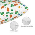 thumbnail image 3 of Goofa Cute Carrot Print Plush Throw Pillow Case, Soft Velvet with Hidden Zipper, Decorative Cushion Cover for Sofa, Bed, Car, and Home Décor-14"x20", 3 of 6