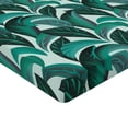 thumbnail image 4 of Ambesonne Leaves Greenery Fitted Sheet, Botanical Jungle, Twin XL Size, Emerald Teal Eggplant, 4 of 5