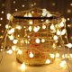thumbnail image 5 of Guirnalda de luces solares para exteriores, impermeable, 9,8 pies, luces de patio con 20 luces LED colgantes de globo de cristal para bodas, fiestas, camping (blanco cálido), 5 of 5