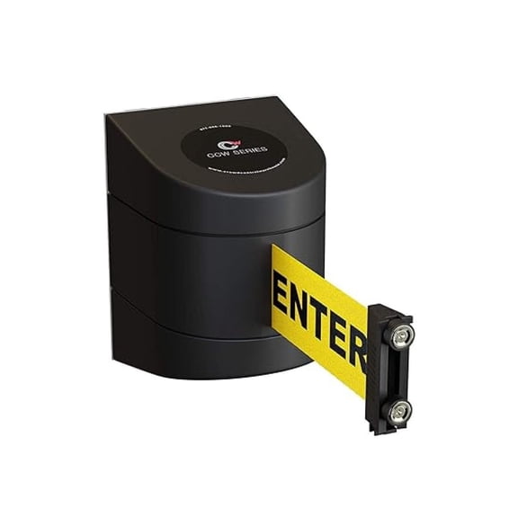 - CCW Series WMB-220 Magnetic Wall Mount Retractable Belt Barrier - 15 Foot, Caution Do Not Enter Belt with Black Case, Crowd Control Barriers