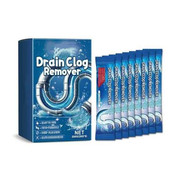 Drain Clog Remover - 8 Pack, Powerful Hair Clog Remover for Sink & Shower Drains, Pipe-Friendly Sink Cleaner and Deodorizer
