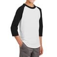thumbnail image 4 of Mafoose Youth 3/4 Sleeves Colorblock Raglan Baseball Soft Jersey White/ Black YT200 L, 4 of 5
