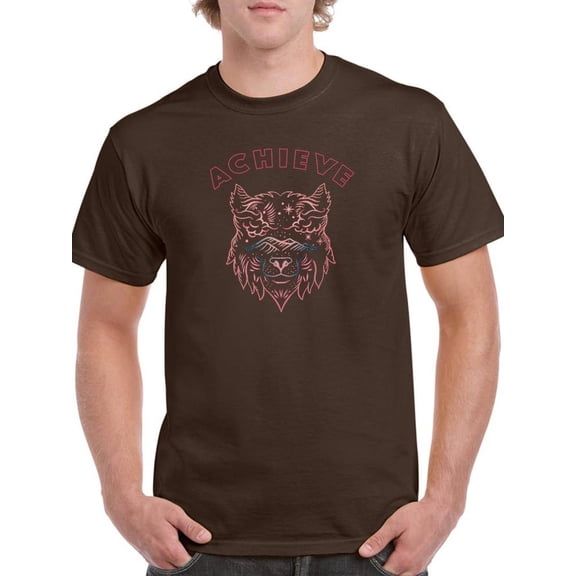 Wolf Head Lineart T-Shirt Men -Image by Shutterstock, Male 4X-Large