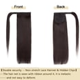 thumbnail image 4 of MY-LADY Remy Human Hair Extensions Ponytail Magic Paste Extensions Hair Wrap Around Ponytail Hair Piece Clip in Straight 20inch #1B Natural Black, 4 of 8