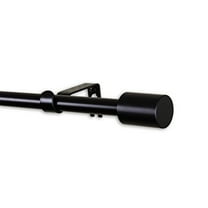 Black Curtain Rod 28-48 Inch, Adjustable Metal Rods with Finials, Window Treatment Hardware