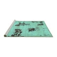thumbnail image 2 of Ahgly Company Machine Washable Indoor Rectangle Abstract Turquoise Blue Modern Area Rugs, 2' x 5', 2 of 4