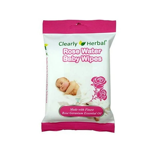 Clearly Herbal All Natural Gentle Baby Wipes Rose Water 12 Pack