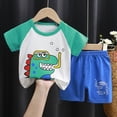 thumbnail image 2 of NOLDARES Toddler Boy Airplane Print Short Sleeve Tee Shorts Casual Summer Clothes Outfit Blazer,3-4 Y, 2 of 4