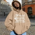 thumbnail image 2 of Women's Letter Graphic Print Pullover Hoodie Sweatshirt, Cozy Winter Warm Hooded Sweatshirt, Casual Soft Everyday Wear Hoodie Sweatshirt, 2 of 5