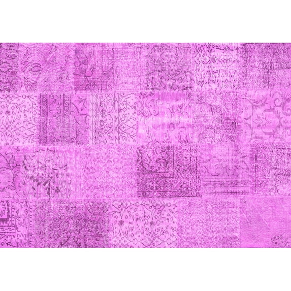 Ahgly Company Indoor Rectangle Patchwork Pink Transitional Area Rugs, 2' x 3'