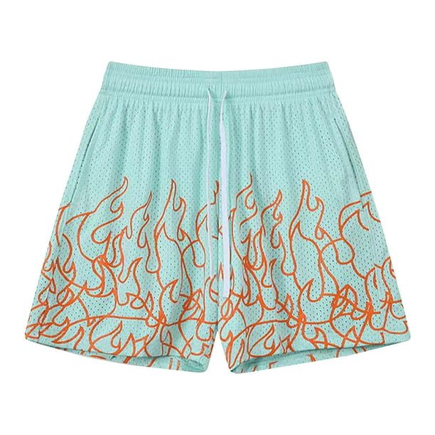 Pantalones Cortos Atléticos para Hombres Impresión de Verano Playa Fitness Run Casual Sports Mesh Pantalones Cortos de Transpirabilidad
