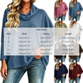 thumbnail image 5 of yillto Womens Cowl Neck Shirts Loose Long Sleeve Plain Blouses Fashion Dressy Work Tops Outfits, 5 of 6