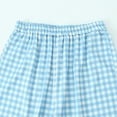 thumbnail image 6 of TrendOFT Womens Gingham Pants Cute Wide Leg Lounge Pants Y2k Plaid Ruffle Hem Elastic High Waist Baggy Trouser Light Blue S, 6 of 7
