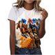 thumbnail image 1 of Tops de Cuello Redondo para las Mujeres, Nuevo Suéter de Manga Corta, Caballo Casual Impreso Top Camiseta, 1 of 5
