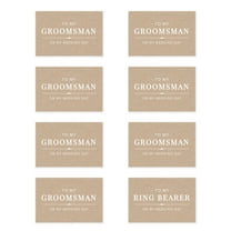 Koyal Wholesale Groomsmen Wedding Day Gift Cards with Envelopes set of 8 Kraft Brown On My Wedding Day Cards, 4 x 6-In