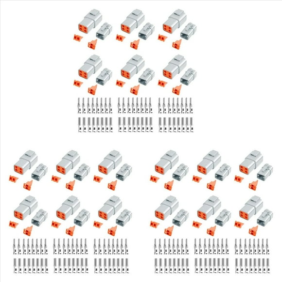216 PCS Deutsch DTP Connector Kit 4 Pin Automotive Waterproof Connectors 18 Sets with Size 12 Stamped Contacts Gauge,216 PCS Deutsch DTP Connector Kit,Photo Color