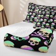 thumbnail image 4 of Manfei Cartoon Skull Quilt Full,Classic Halloween Pumpkin Lantern Full Bedspread Sets,3 Pieces,1 Coverlet and 2 Pillowcases, 4 of 7