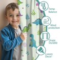thumbnail image 3 of Blackout Kids Curtains,LightGreen Cartoon Dinosaurs Leaves Triangles Pattern Childrens Insulated Curtains Set Of 2,Bedroom Essentials,Toddler Room Decor 42"x54", 3 of 5