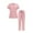 A03-Pink, variant on Jinhomg Women's 2 Piece Lounge Sets Outfits Solid Color V-Neck Short Sleeve Work Tee And Long Pants Scrubs Set Outfits Navy,S