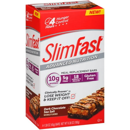 UPC 008346640027 product image for SlimFast Advanced Nutrition Bars, Dark Chocolate Sea Salt, 1.59 Oz, 4 Ct | upcitemdb.com