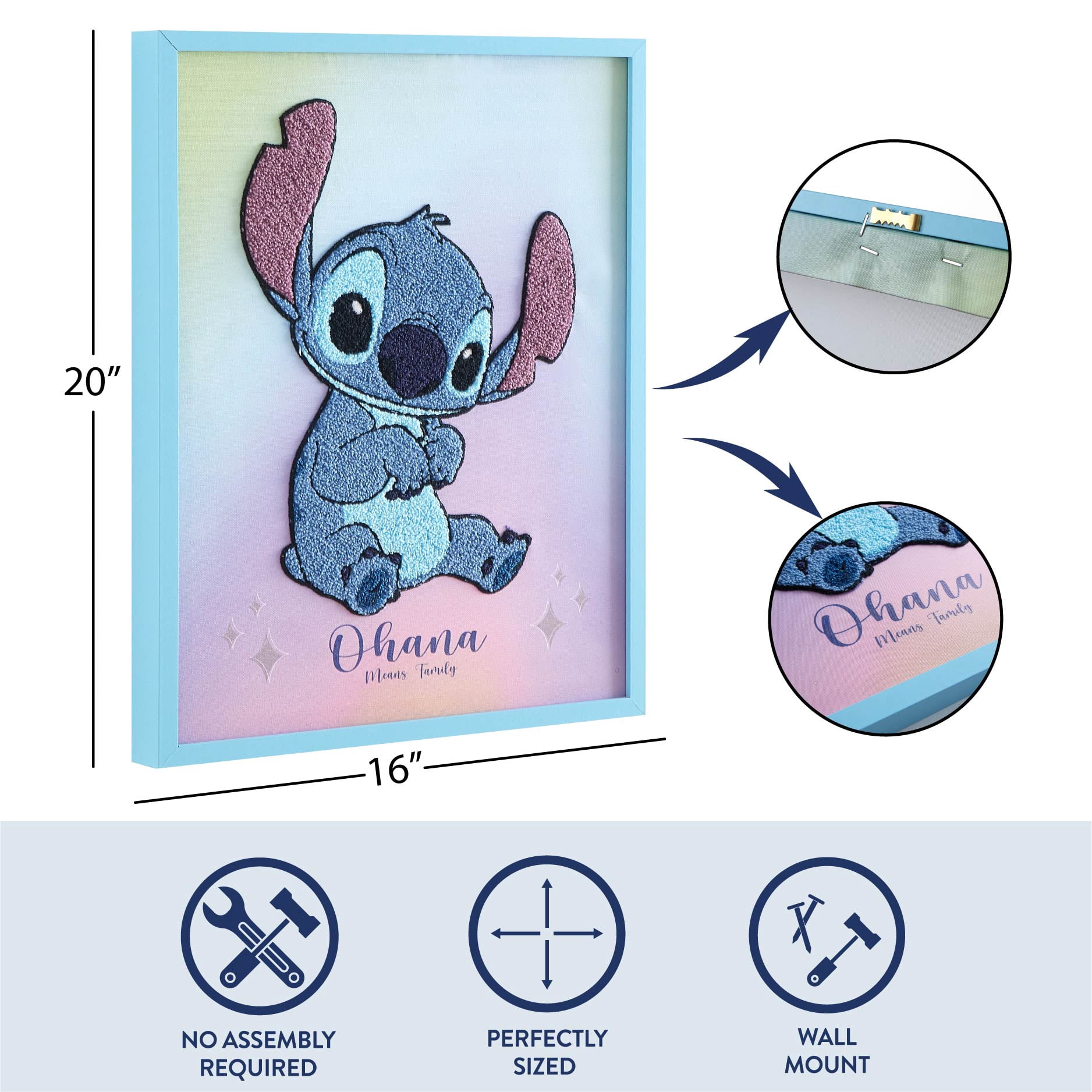 Disney Stitch Tufted Wall Décor for Kids Room, 16" x 20"