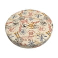 thumbnail image 3 of Picia Vintage Nautical pattern Round Stool Covers Comfy Seat Covers Stretch Removable WashableChair Slipcover Round Bar Chair Cushion Cover-14 inch, 3 of 7