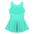 thumbnail image 4 of Hansber Kids Girls Sparkly Rhinestone Figure Ice Skating Roller Skating Ballet Dance Leotard Dress Mint Green 12, 4 of 7