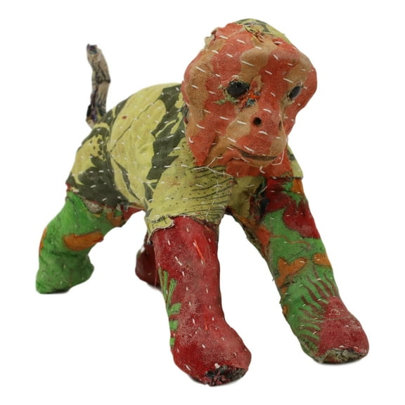 Playful Jungle Monkey Hand Crafted Paper Mache In Colorful Sari Fabric Figurine