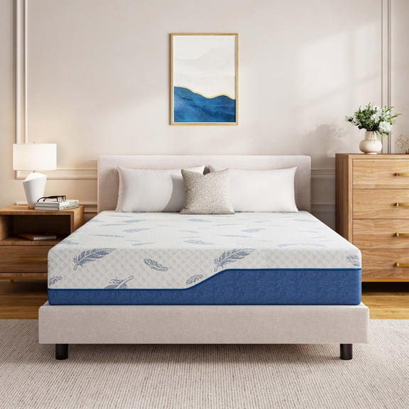 Arctus Queen Size Mattress in a Box 10" Cooling Gel Memory Foam Mattress Medium Firm, Removable Cover