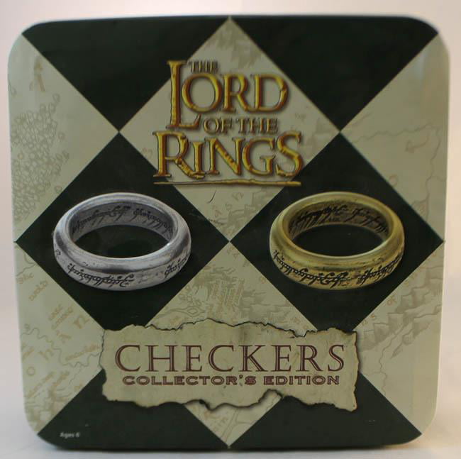 RARE! Lord of Rings LOTR Checkers Tic Tac Toe game tin NEW! 