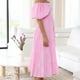 thumbnail image 1 of Vestido Maxi Informal Vestido maxi casual de manga abullonada A Line Women Backless Daily Outfit (Rosa XL) Cgtredaw para Mujer Rosa T XL, 1 of 1