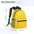 thumbnail image 3 of Haiem Yellow Glitter Lightweight Backpack for School, Classic Basic Water Resistant Casual Daypack for Travel with Bottle Side Pockets, 3 of 7