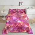 thumbnail image 2 of Manfei Ocean Animal Mermaid Bedding Comforter Set,Fairy Tale Princess Twin Comforter Sets,Gold Pink Purple Bedding Set For Girls Teens,Luxury Bedroom Decor Reversible,2pcs, 2 of 8