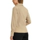 thumbnail image 3 of Camisa de chiffon de manga larga con cuello puntiagudo para mujer INSPIRE CHIC color caqui L, 3 of 6