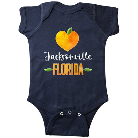 

Inktastic Jacksonville Florida Orange in Heart Gift Baby Boy or Baby Girl Bodysuit