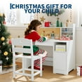 thumbnail image 1 of EDTara Modern Desk and Chair Set, Multi-Functional Wooden Table with Tiltable Desktop, Hutch & Storage Cabinet for Home, 1 of 7