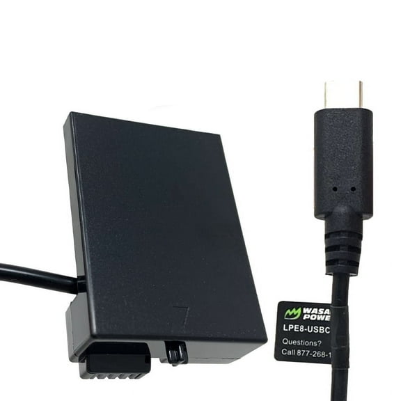 Wasabi Power DC Coupler with USB-C Input for Canon LP-E8