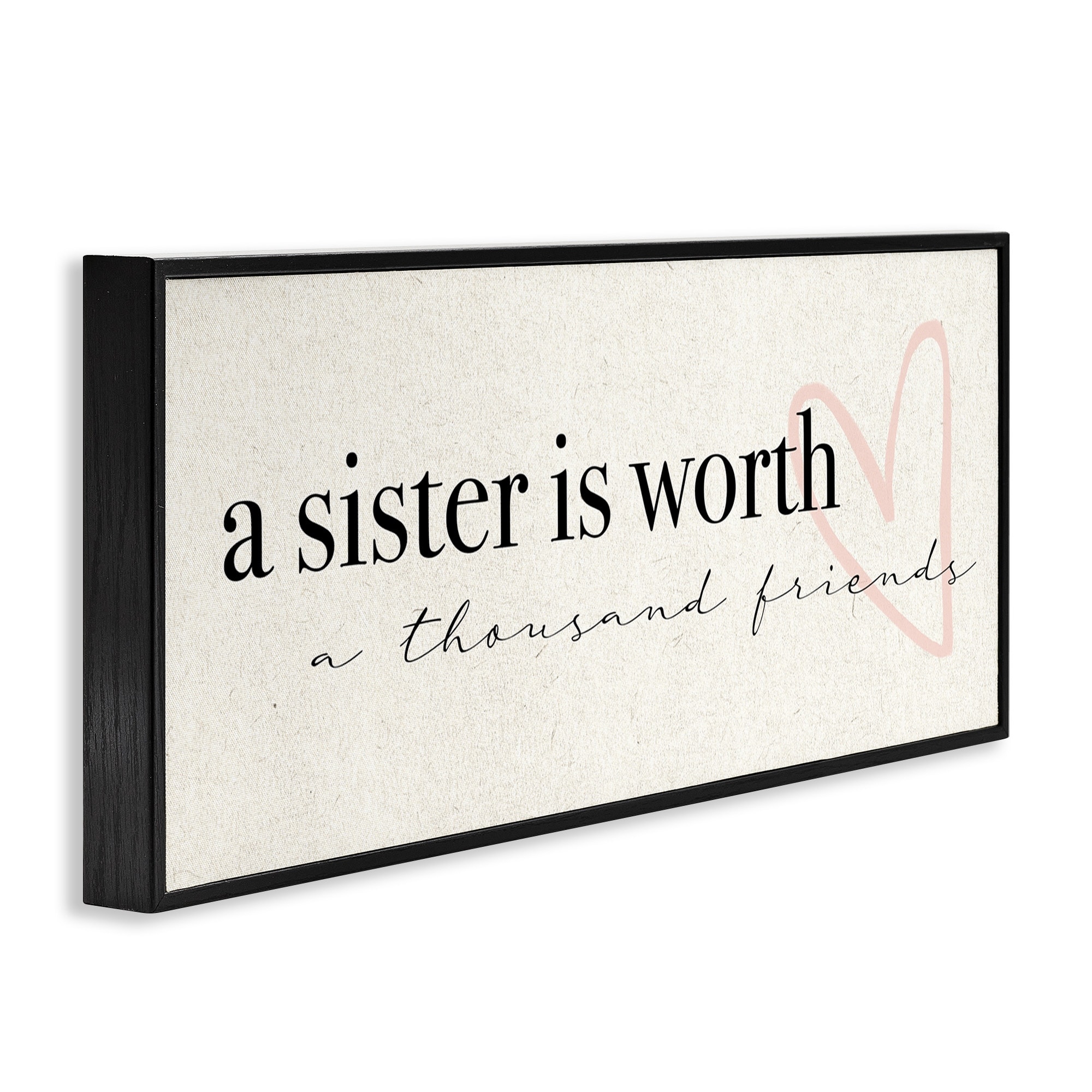 Stupell Industries A Sister is Worth Thousand Friends Phrase Heart, 30 x 13, Design by Daphne Polselli