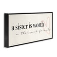 thumbnail image 2 of Stupell Industries A Sister is Worth Thousand Friends Phrase Heart, 30 x 13, Design by Daphne Polselli, 2 of 5
