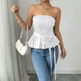 thumbnail image 6 of Tank Tops for Women Sleeveless Strapless Solid Color Rose Summer Tank White XXL, 6 of 6