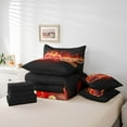 thumbnail image 5 of Electric Guitar Comforter Set Queen Size with Sheets -7 Pieces Bed in a Bag Music Stringed Instruments Bedding Sets,Burning Orange Fire Flame Bed Set with Comforter,Sheets,Pillowcases & Shams, 5 of 5