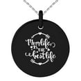 thumbnail image 1 of Black Stainless Steel Mom Life is the Best Life Small Medallion Circle Charm Pendant Necklace, 1 of 1
