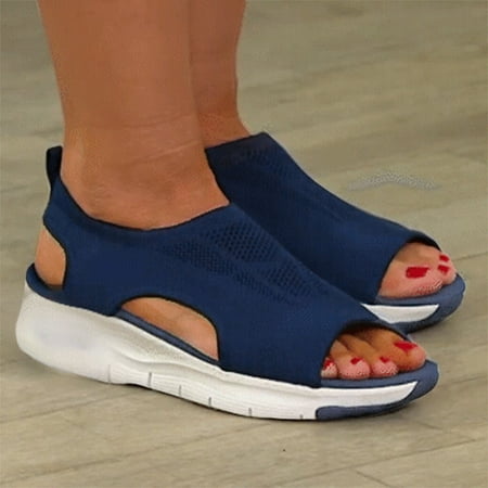

Aayomet Platform Sandals Women Sandals Women s Women s Mesh Fish Shoes Fashion Summer Casual Mouth Platform Women s sandals Blue 6.5