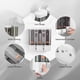 thumbnail image 3 of Juego de Dispensador de Jabón de ABS para Montar en Pared, Depósito de Líquido Recargable a Prueba de Fugas de 3 Cámaras, Instalación sin Taladro para Baño Cocina Hotel Baño Público., 3 of 6