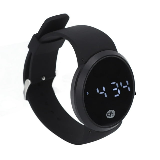 Casual LED Montre, LED Montre Ronde Écran Tactile Mis à Niveau Réglable Élégant Facile à Utiliser pour les Parties Noir
