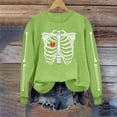 thumbnail image 6 of Halloween Skeleton Printed Sweatshirt For Women Fall Fleece Lined Crewneck Long Sleeve Pullover Tops S-XXL, 6 of 6