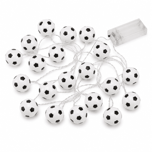 Soccer String Lights 9.8 ft 20 LED Battery Powered Football Fairy Lights for Kids Room,Soccer Theme Party,Indoor & Outdoor Party Decor