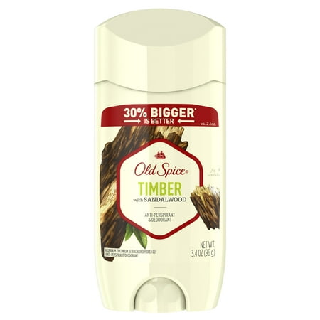 Old Spice Invisible Solid Antiperspirant Deodorant for Men Timber with Sandalwood Scent Inspired by Nature 3.4