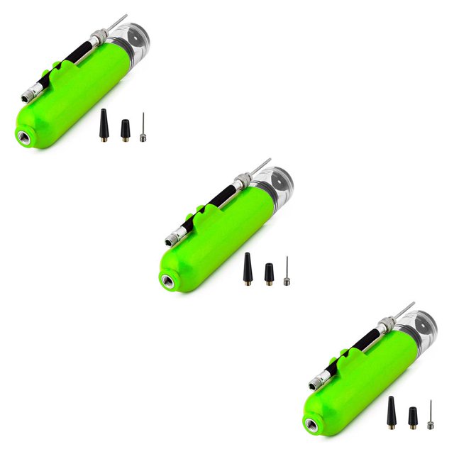 pitrice Mini Portable Pump Football Soccer Yoga Ball Inflatable with Needles Tool Air Pumps Inflation Gadget for Household Green 3Set